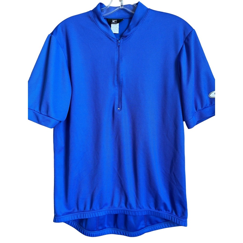 Canari Cycling Jersey Womens Large Blue 1/2 Zip Pullover Pockets Bicycle Fitness